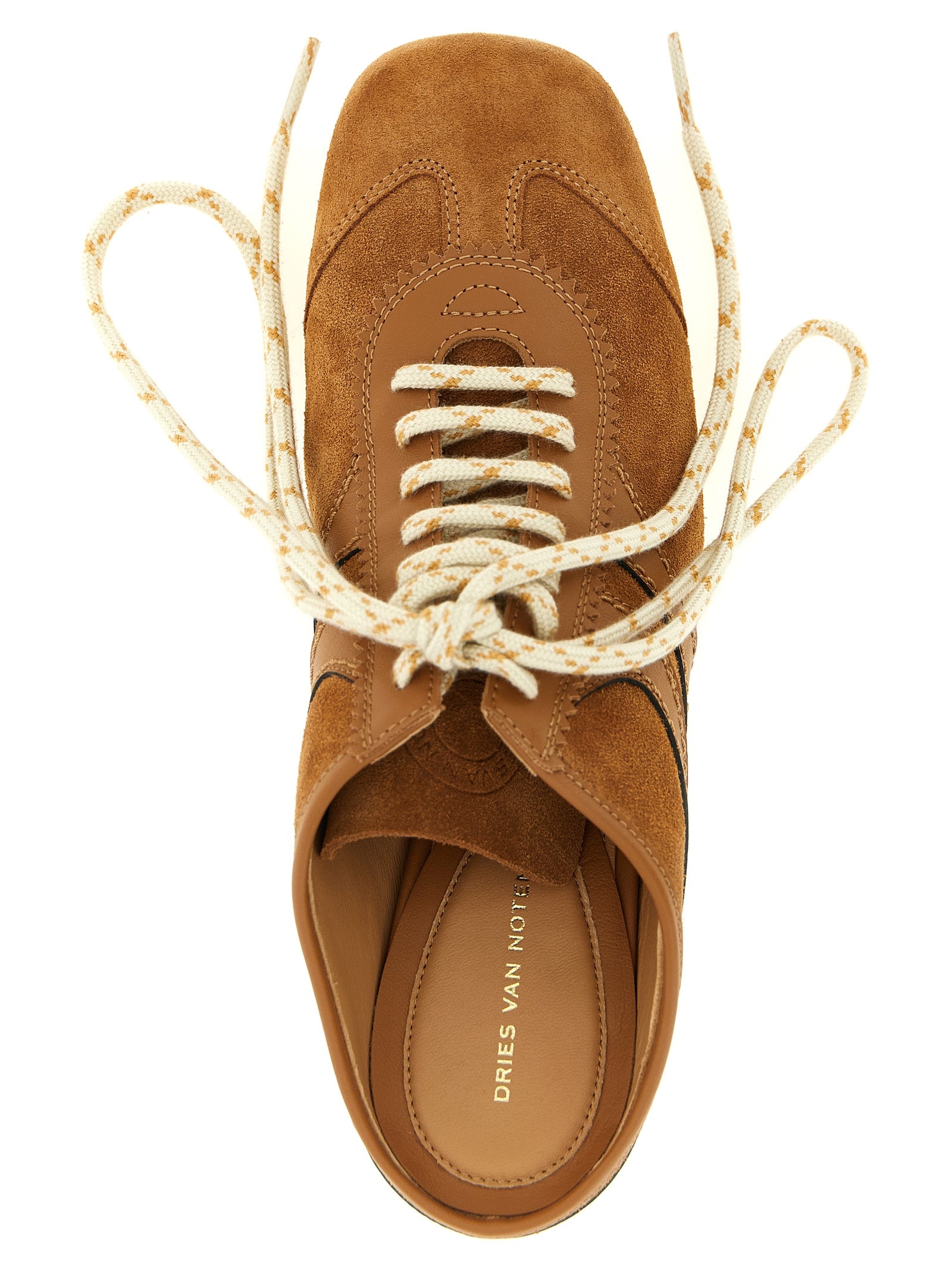 Brown Calfskin Sabot Sneakers