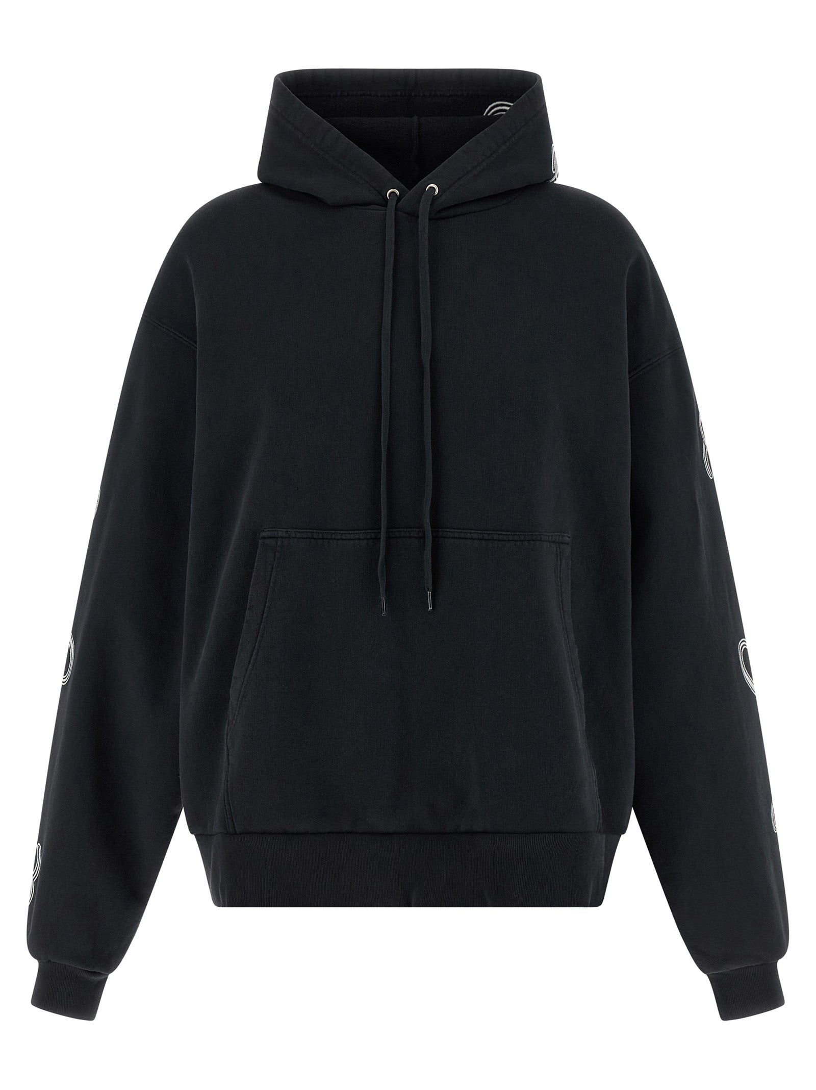 Black Cotton Fleece Hoodie