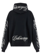 Black Cotton Fleece Hoodie