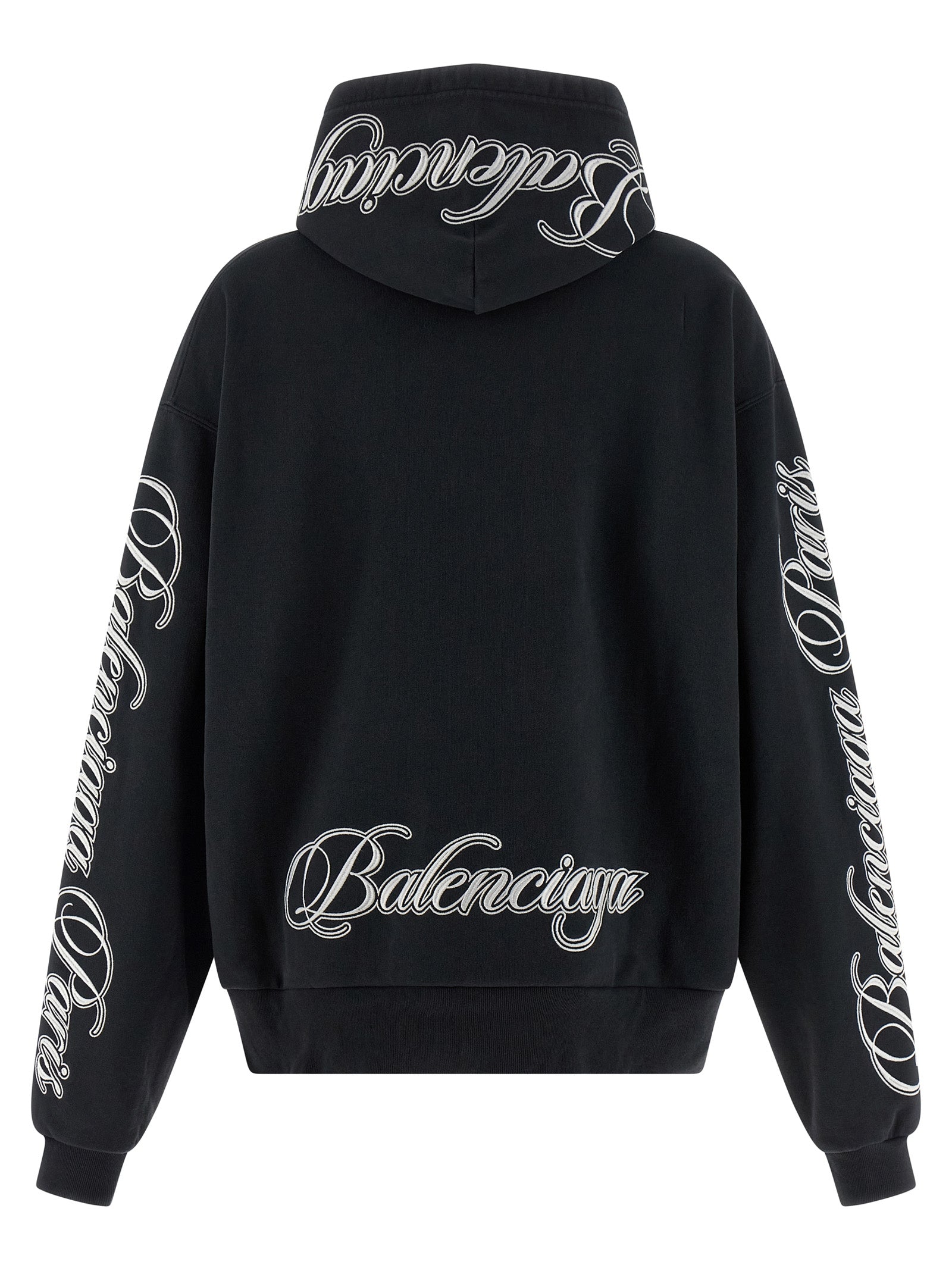 Black Cotton Fleece Hoodie