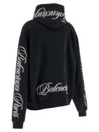 Black Cotton Fleece Hoodie