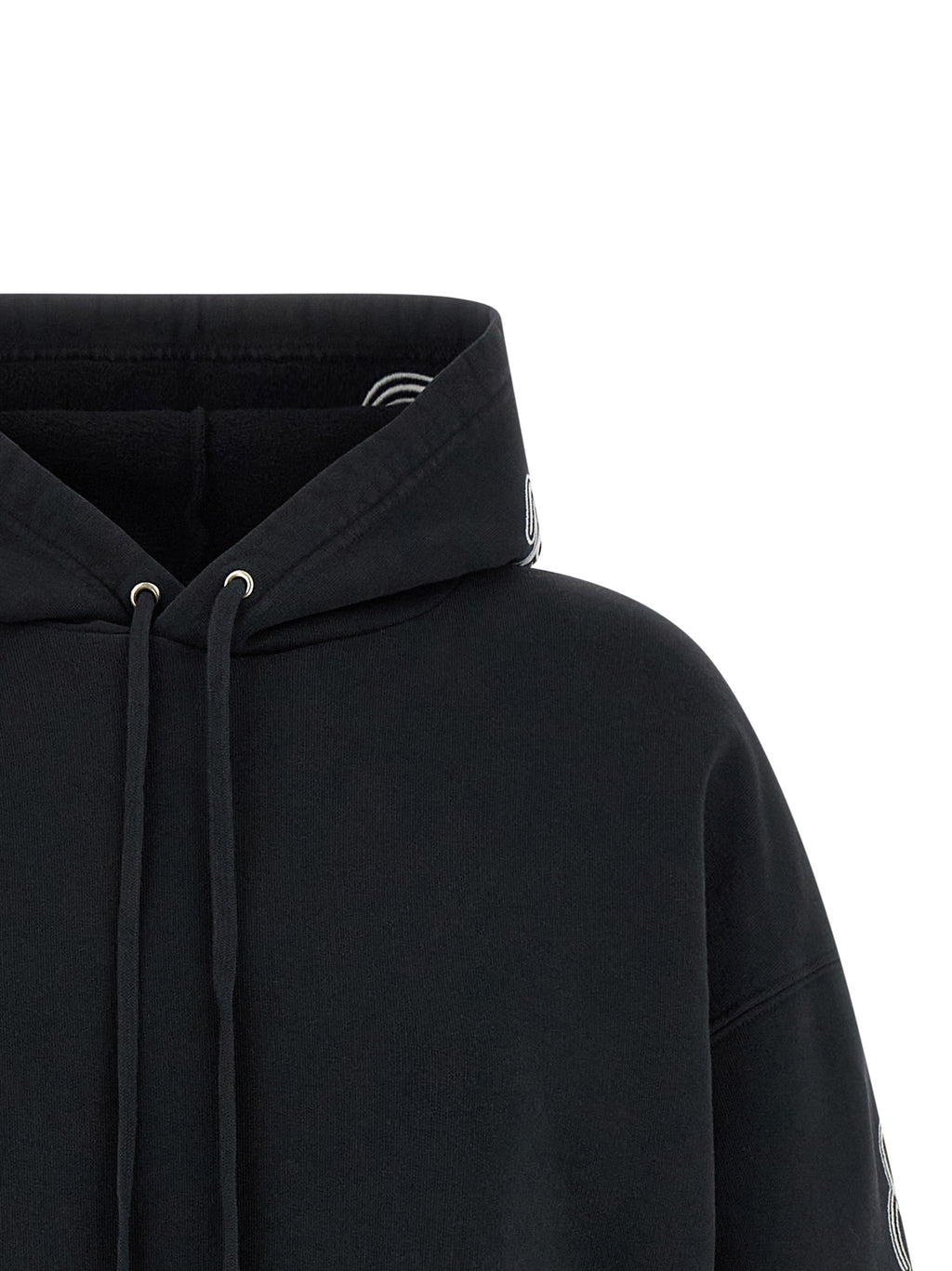 Black Cotton Fleece Hoodie