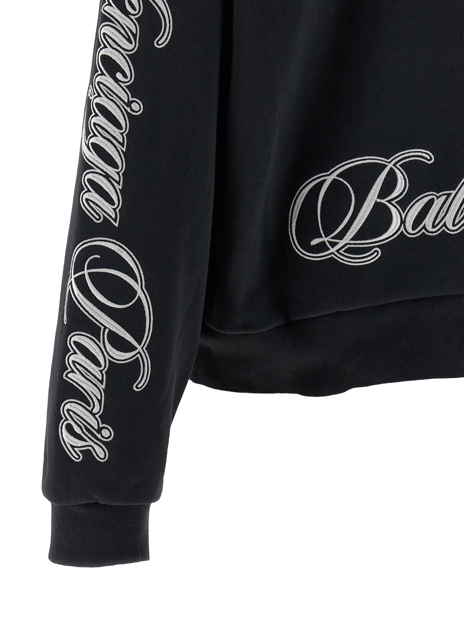 Black Cotton Fleece Hoodie