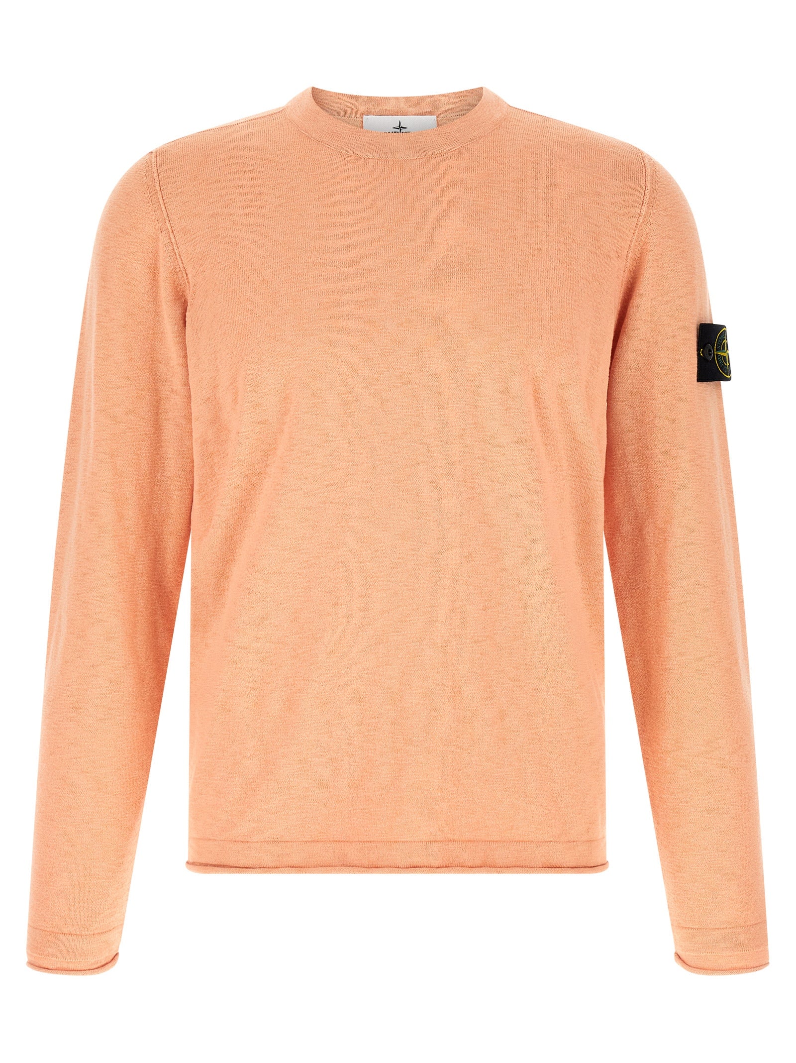 Pink Cotton & Polyamide Crew Neck Cardigan
