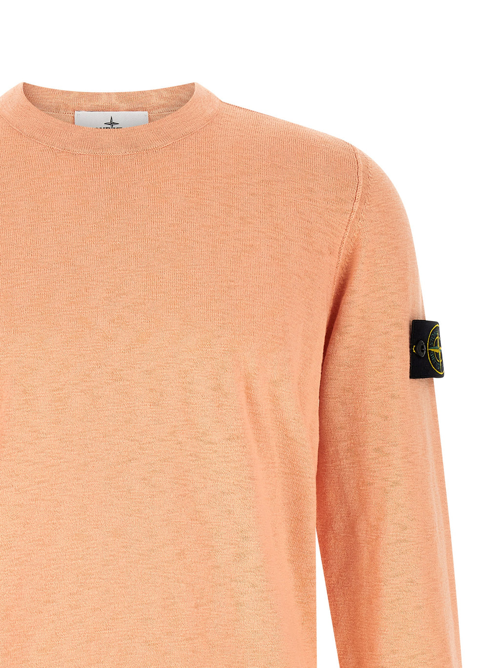 Pink Cotton & Polyamide Crew Neck Cardigan