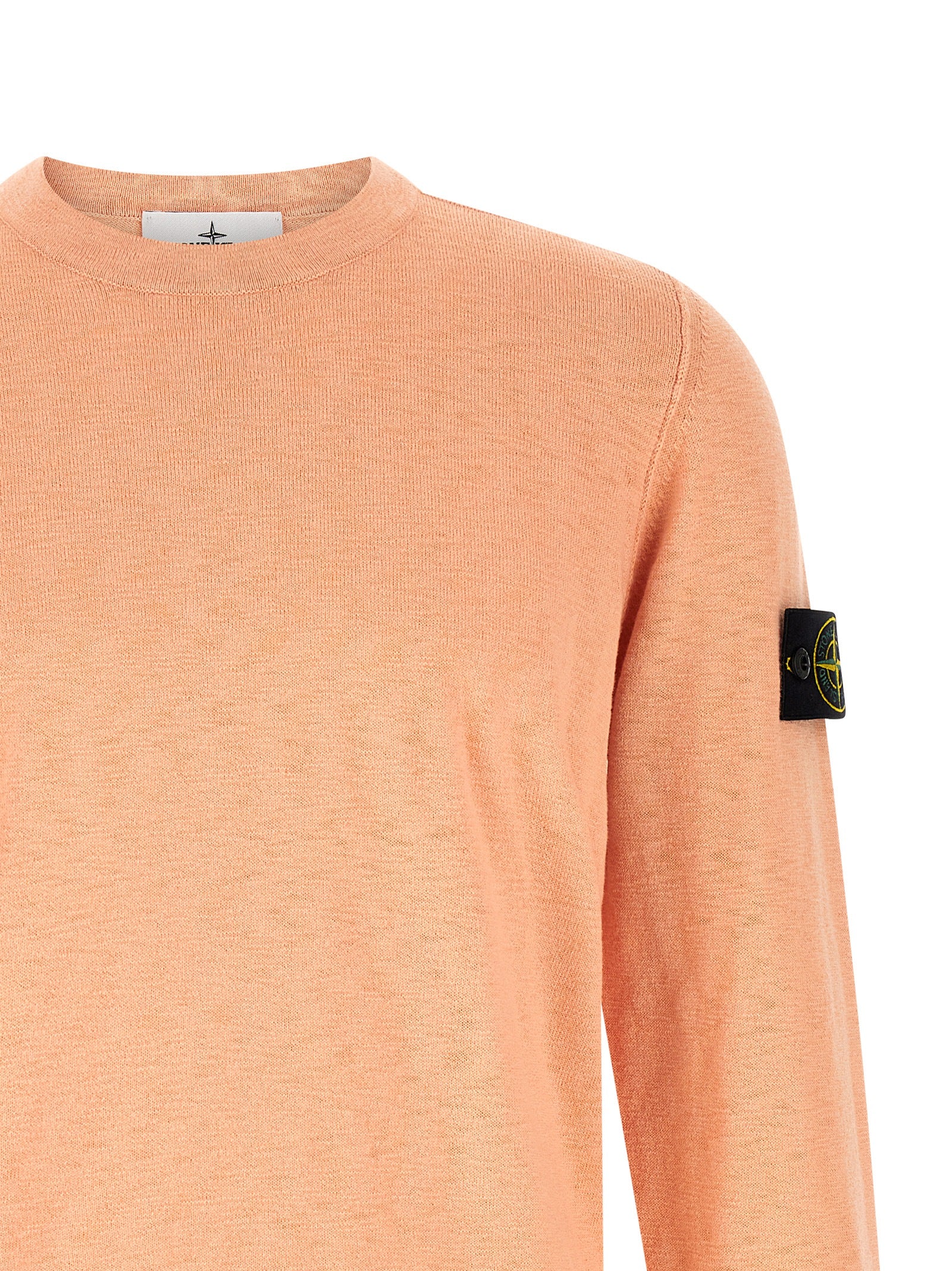 Pink Cotton & Polyamide Crew Neck Cardigan