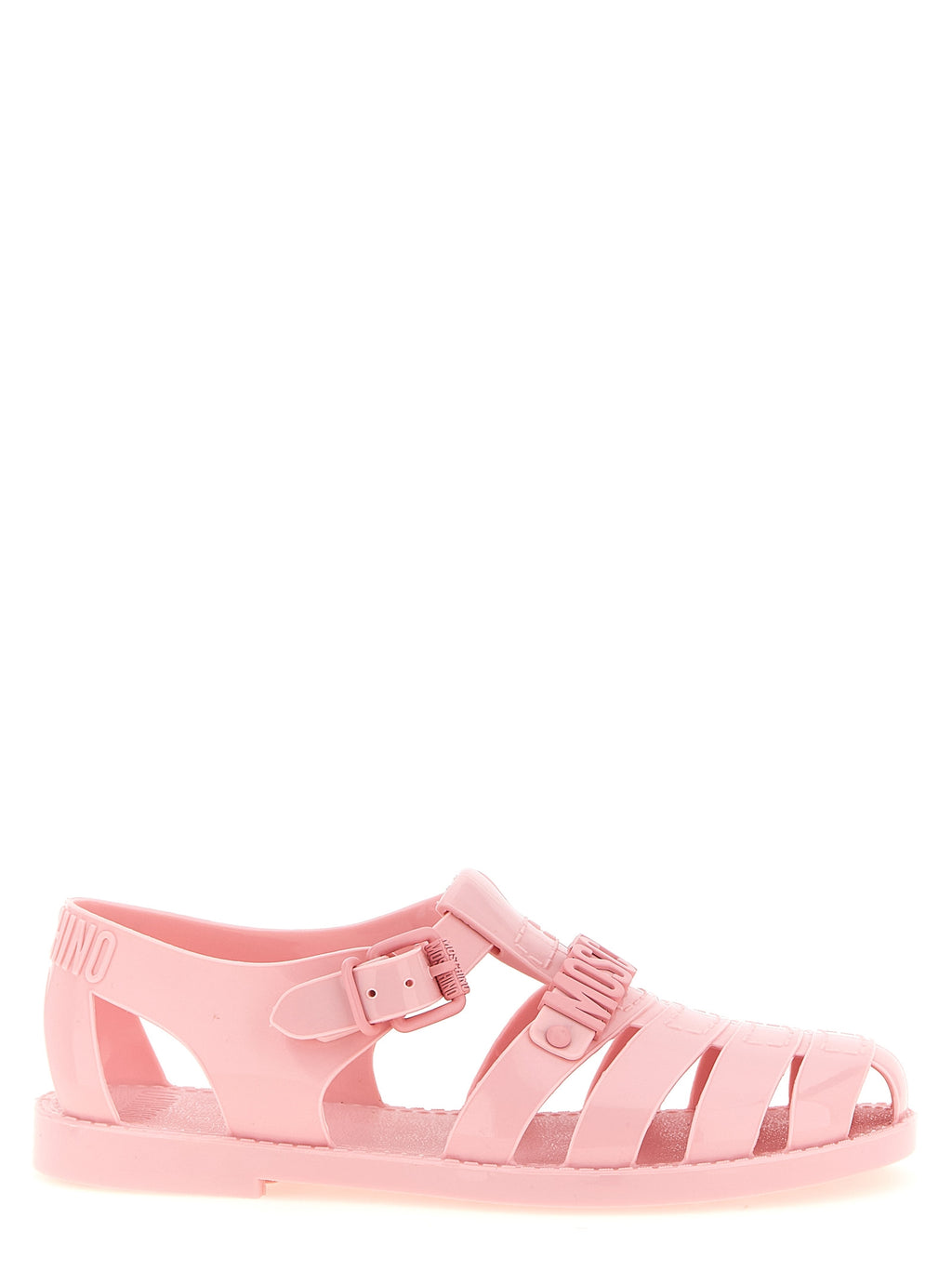Glossy Pink PVC Flat Sandals