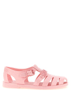 Glossy Pink PVC Flat Sandals