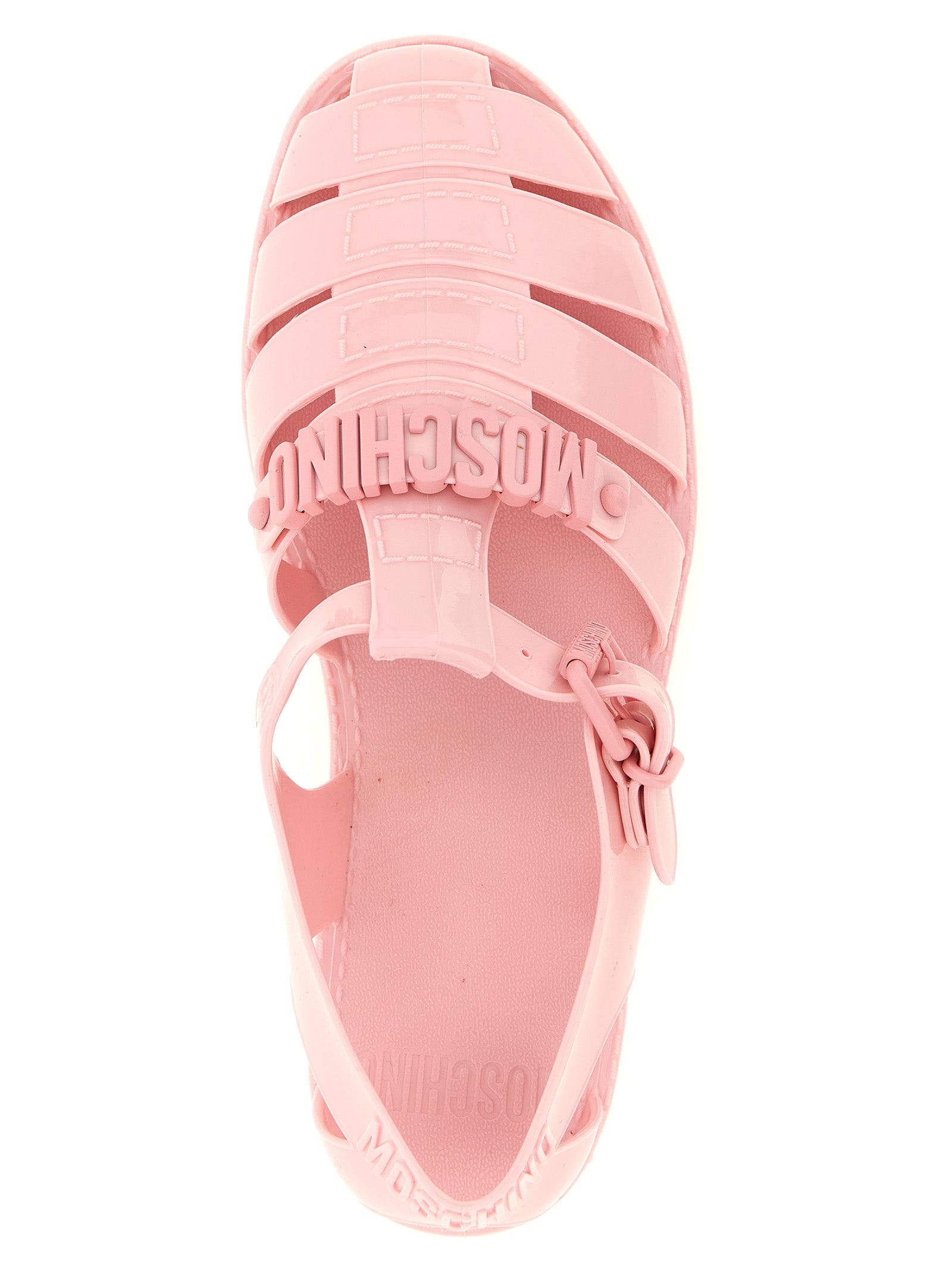 Glossy Pink PVC Flat Sandals
