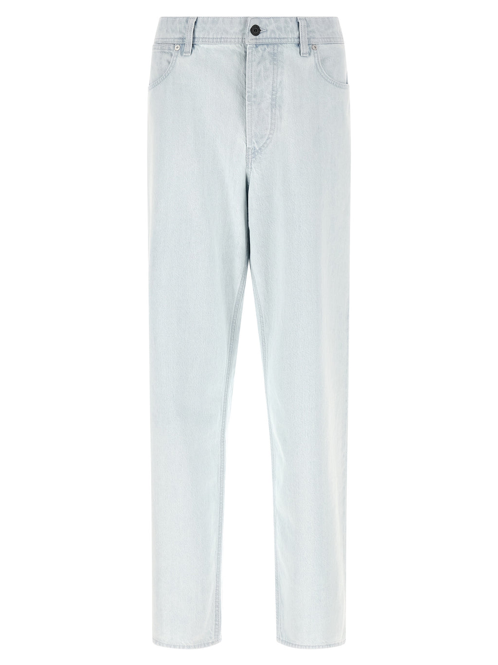 Blue Cotton Straight-Leg Jeans