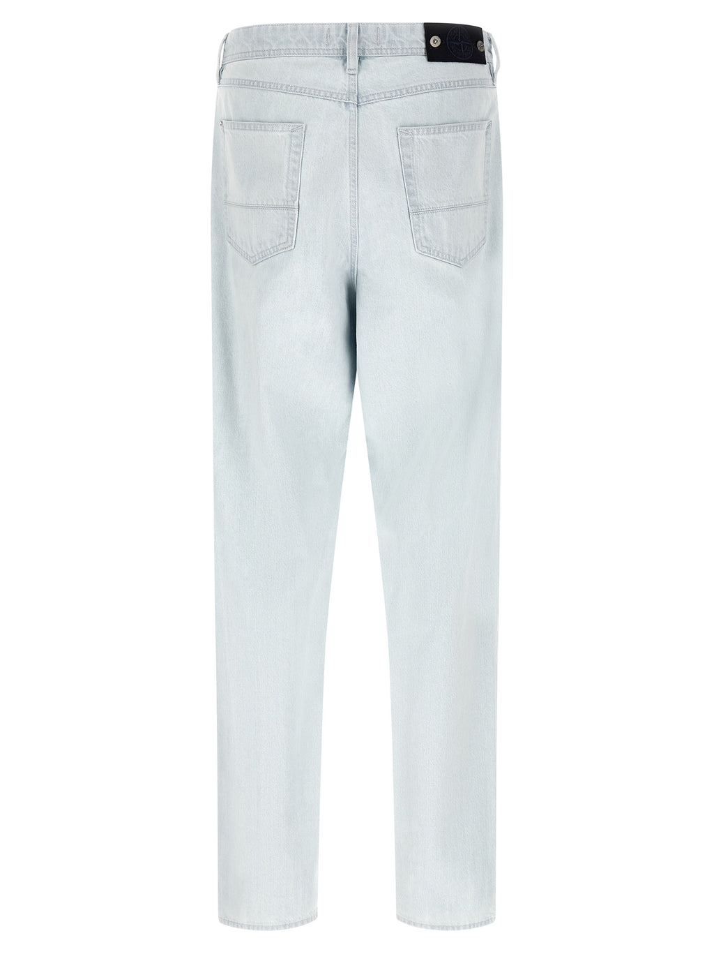 Blue Cotton Straight-Leg Jeans