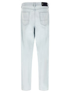 Blue Cotton Straight-Leg Jeans