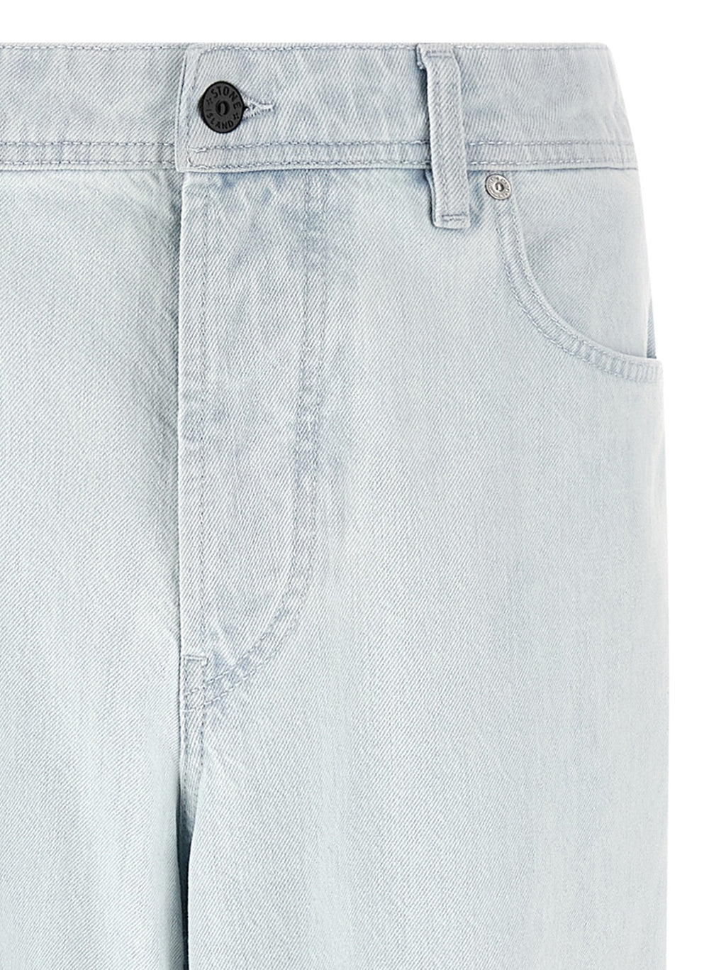 Blue Cotton Straight-Leg Jeans