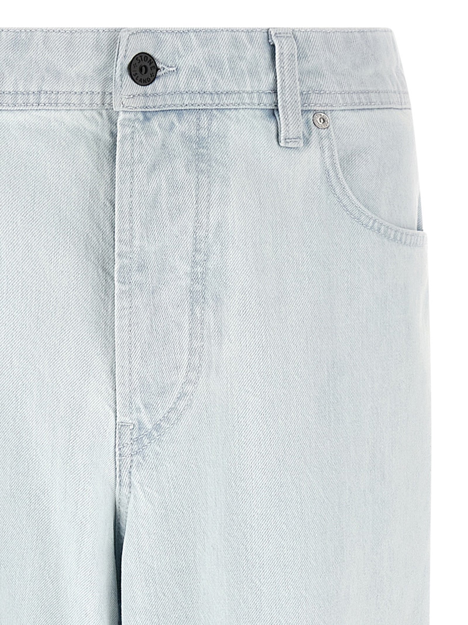 Blue Cotton Straight-Leg Jeans