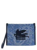 Light Blue Cotton Clutch Bag