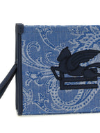 Light Blue Cotton Clutch Bag