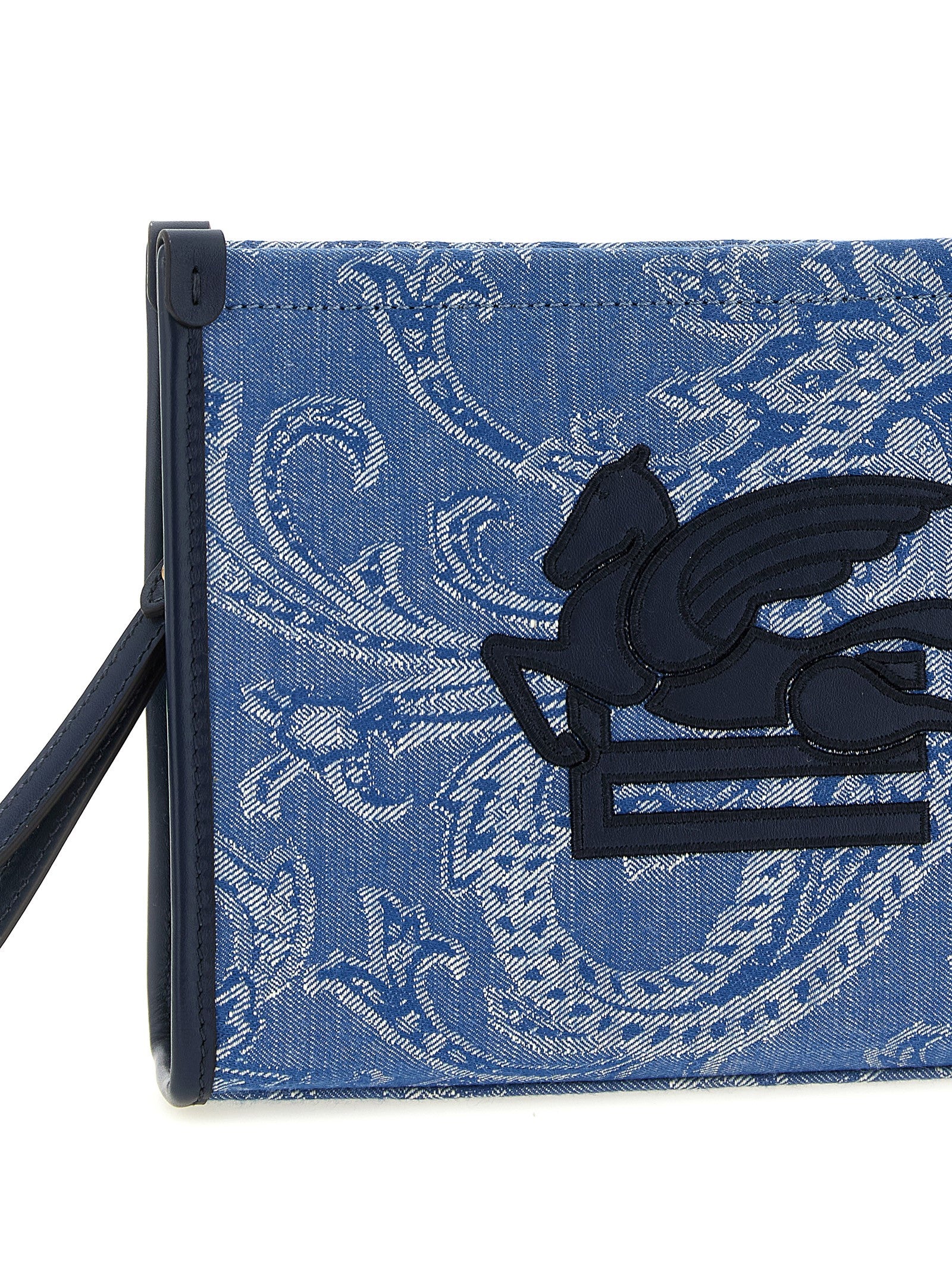 Light Blue Cotton Clutch Bag