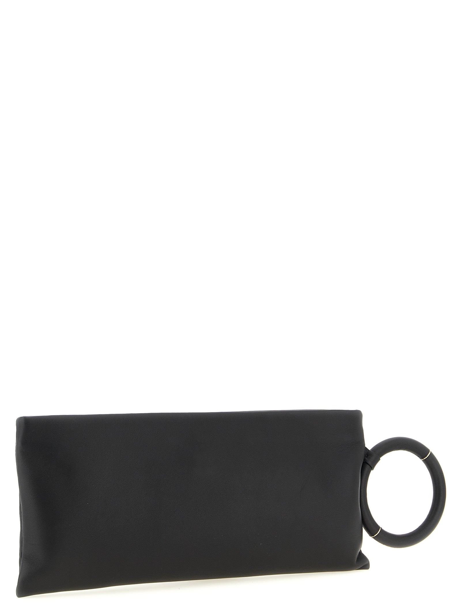 Black 100% Sheepskin Leather Clutch