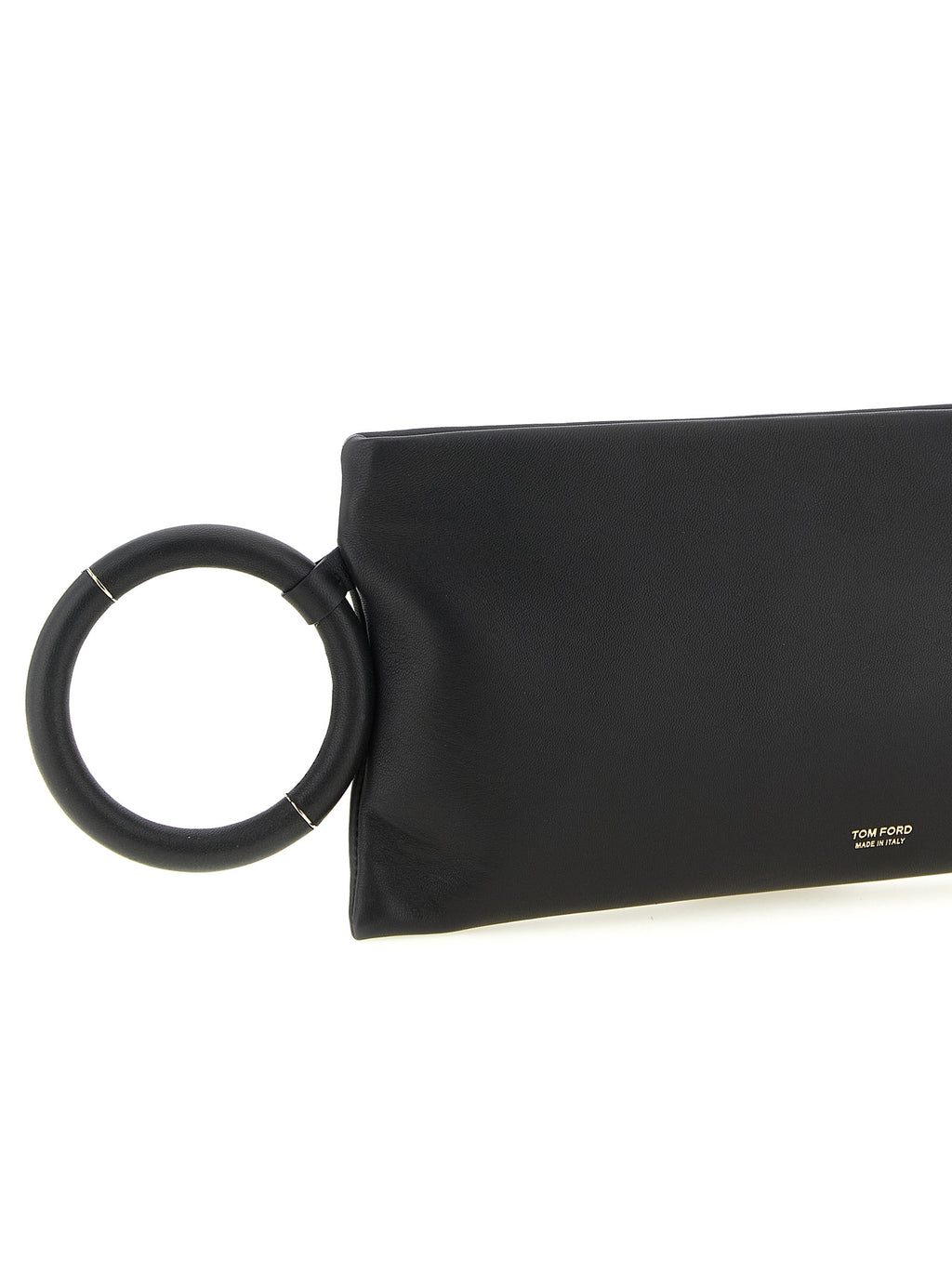 Black 100% Sheepskin Leather Clutch