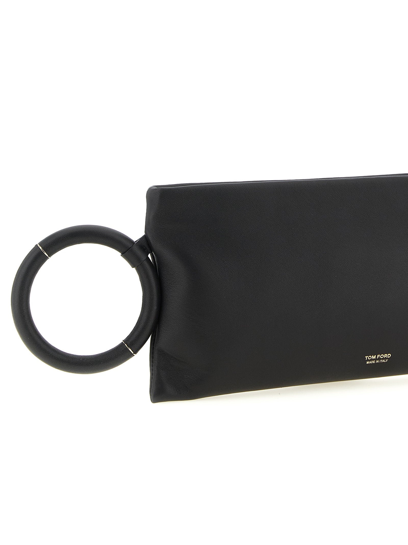 Black 100% Sheepskin Leather Clutch