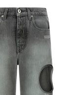 Gray Cotton Straight-Leg Jeans