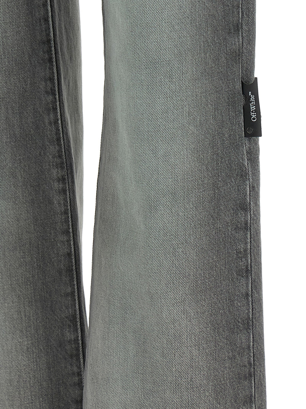 Gray Cotton Straight-Leg Jeans