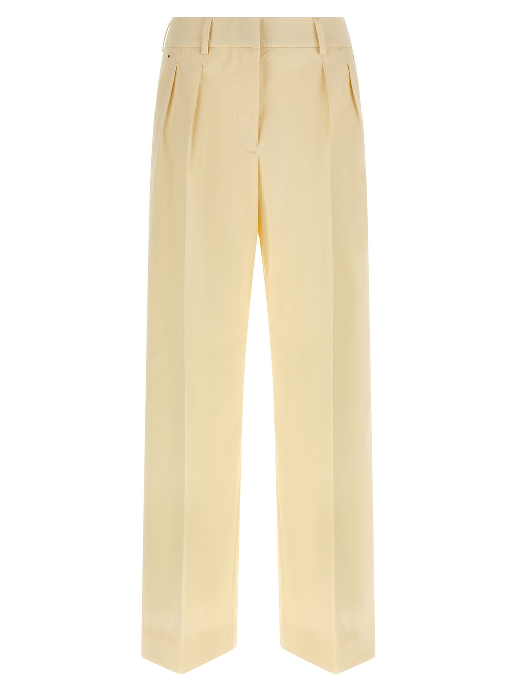 Beige Cotton Gabardine Trousers