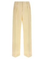 Beige Cotton Gabardine Trousers