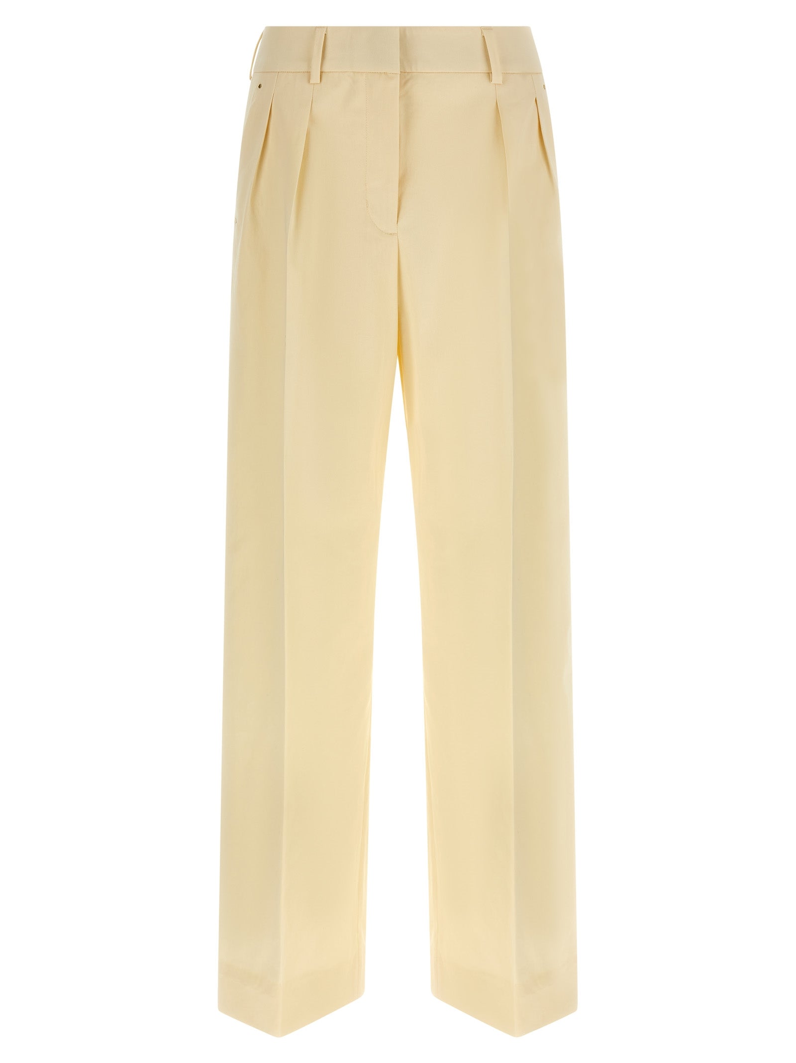 Beige Cotton Gabardine Trousers