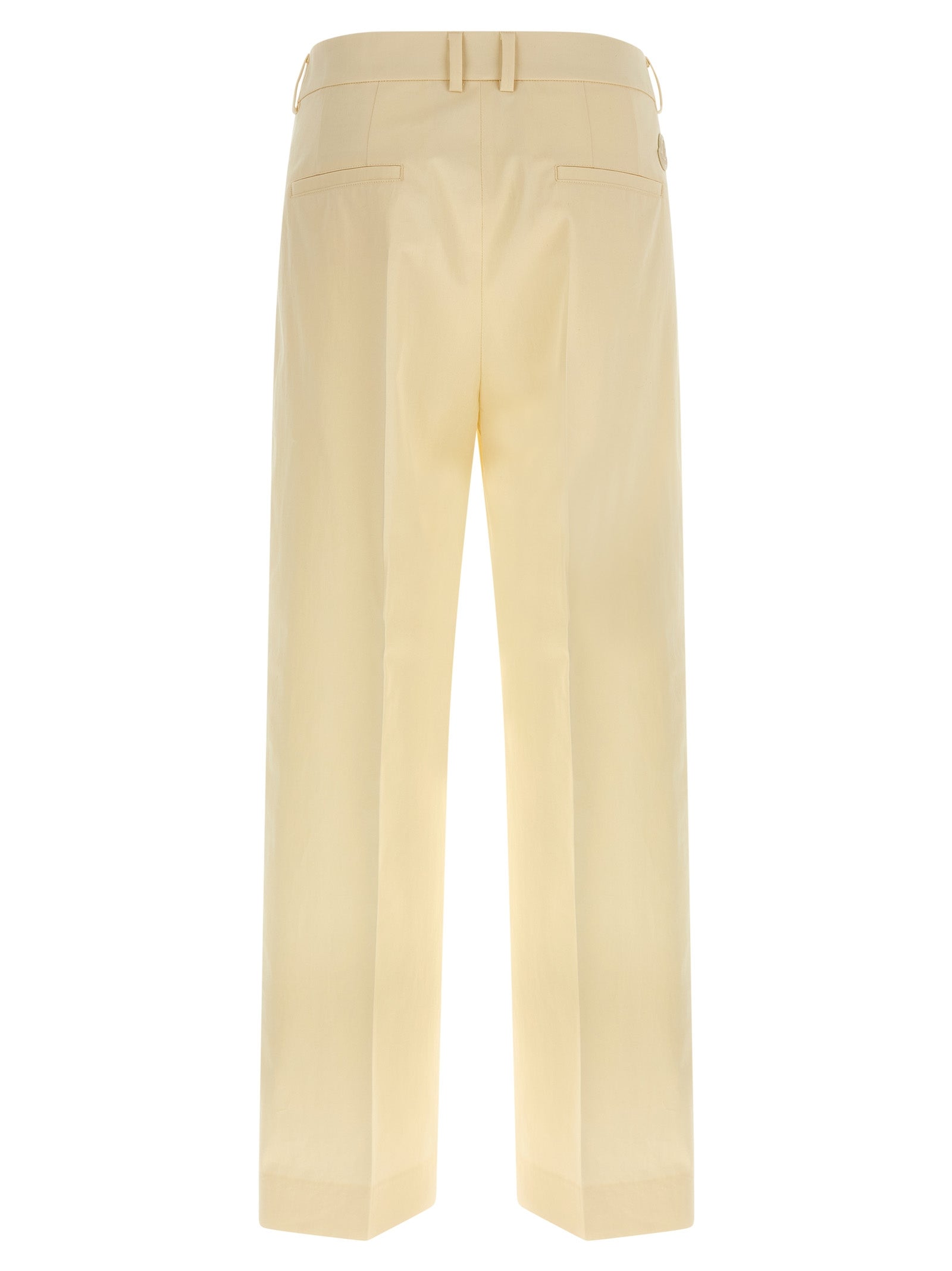 Beige Cotton Gabardine Trousers