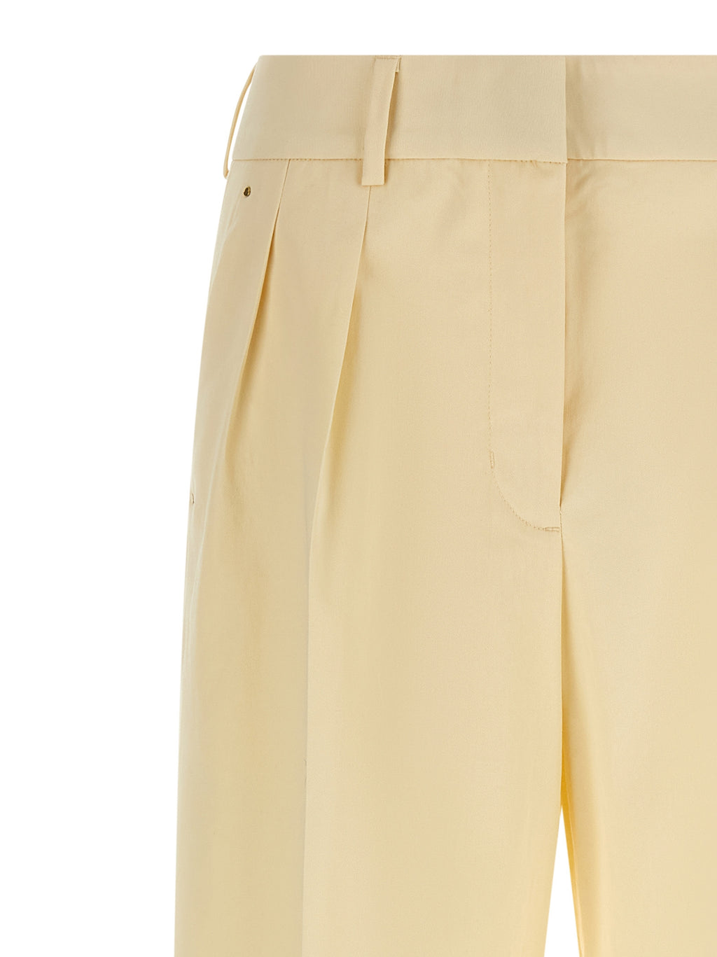 Beige Cotton Gabardine Trousers