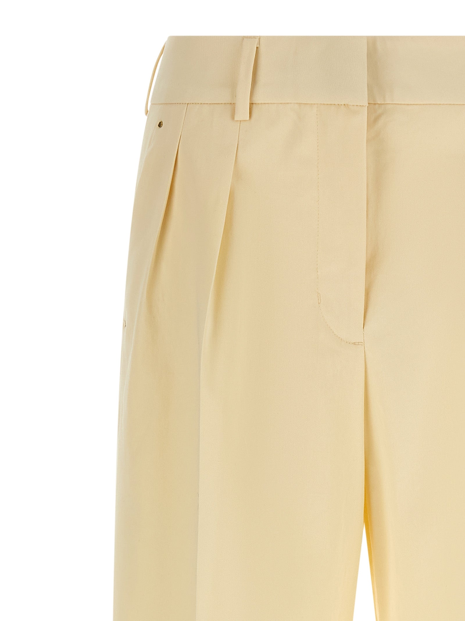 Beige Cotton Gabardine Trousers