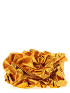Cow Leather Ruffle Clutch Bag