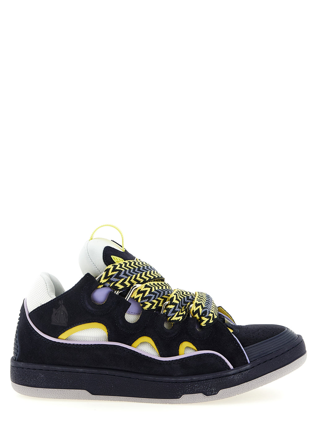 Calf Leather & Suede Curb Sneakers