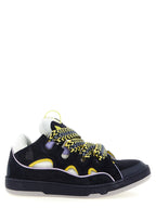 Calf Leather & Suede Curb Sneakers