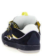 Calf Leather & Suede Curb Sneakers