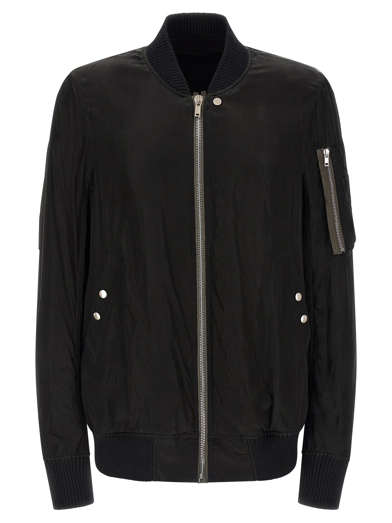 Classic Flight Bomber Jacket in Cupro Fabric