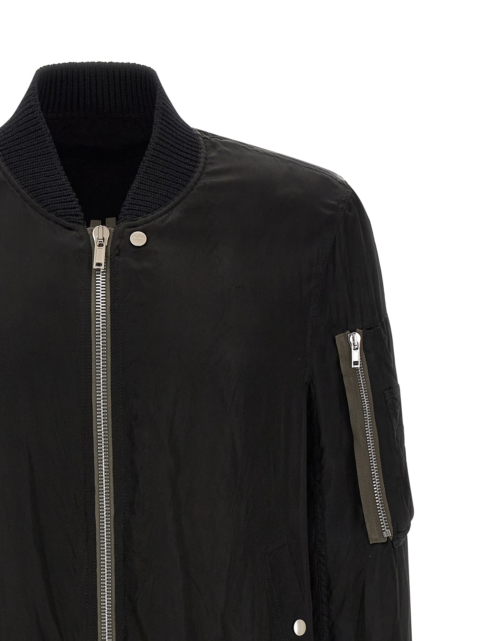 Classic Flight Bomber Jacket in Cupro Fabric