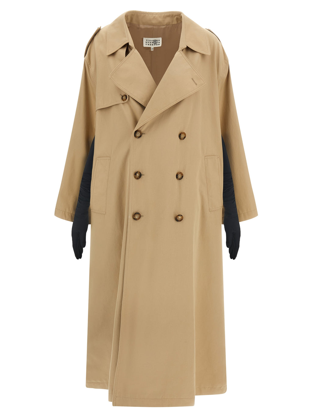 Beige Cotton Double-Breasted Trench Coat