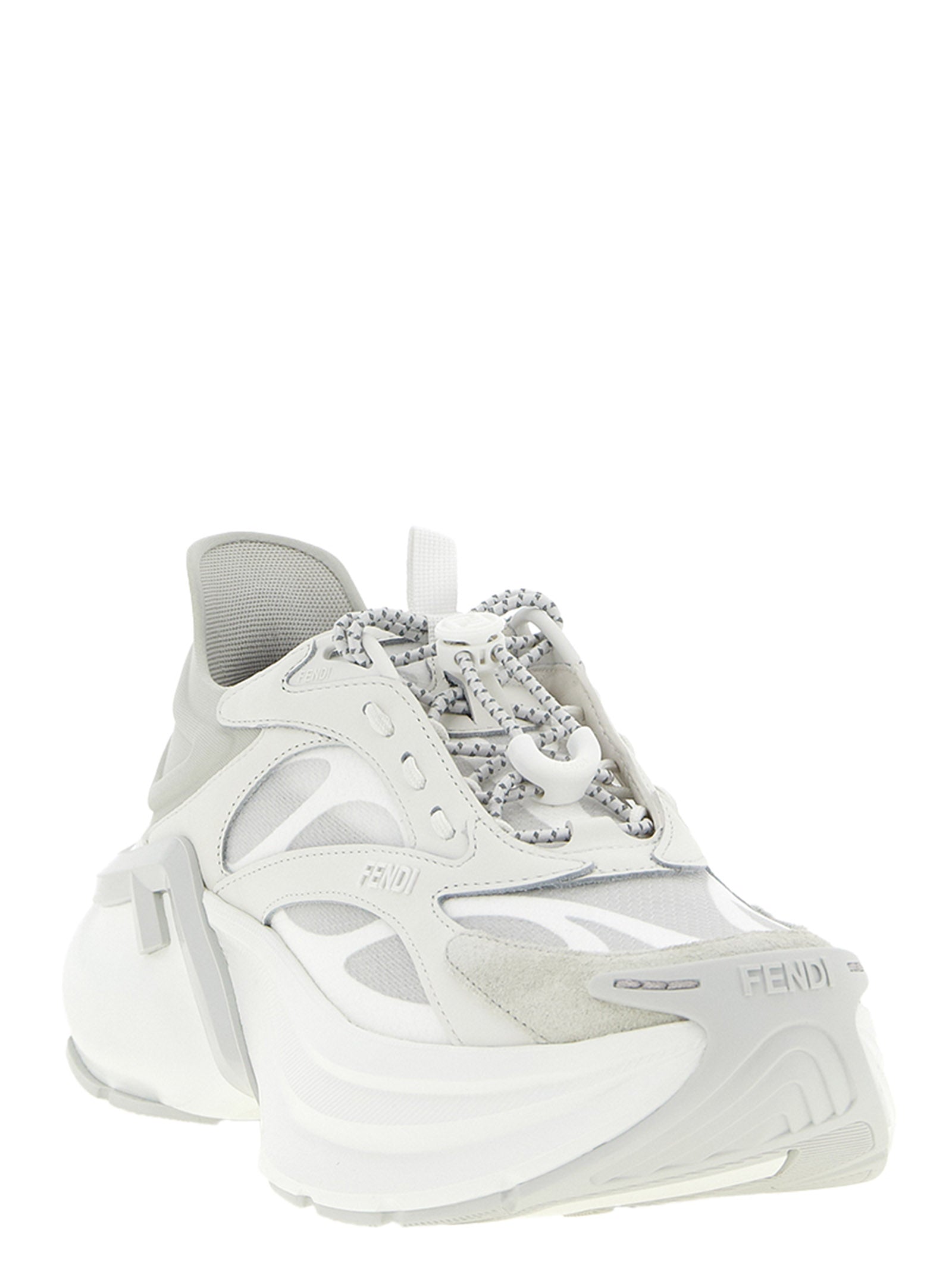 Gray Calfskin F-Light Sneakers