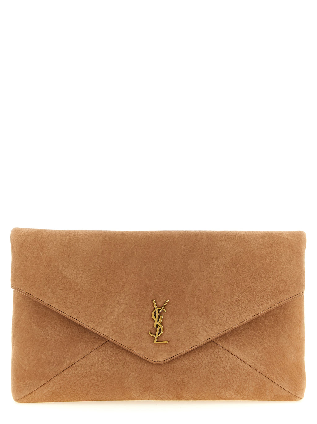 Brown Lamb Leather Maxi Envelope Clutch