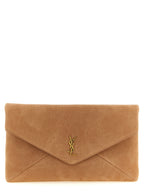 Brown Lamb Leather Maxi Envelope Clutch