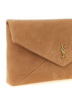 Brown Lamb Leather Maxi Envelope Clutch