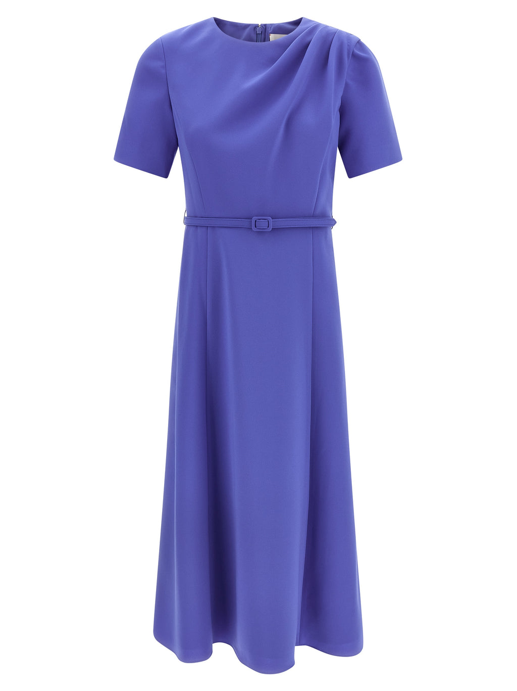 Blue Polyester Midi Dress