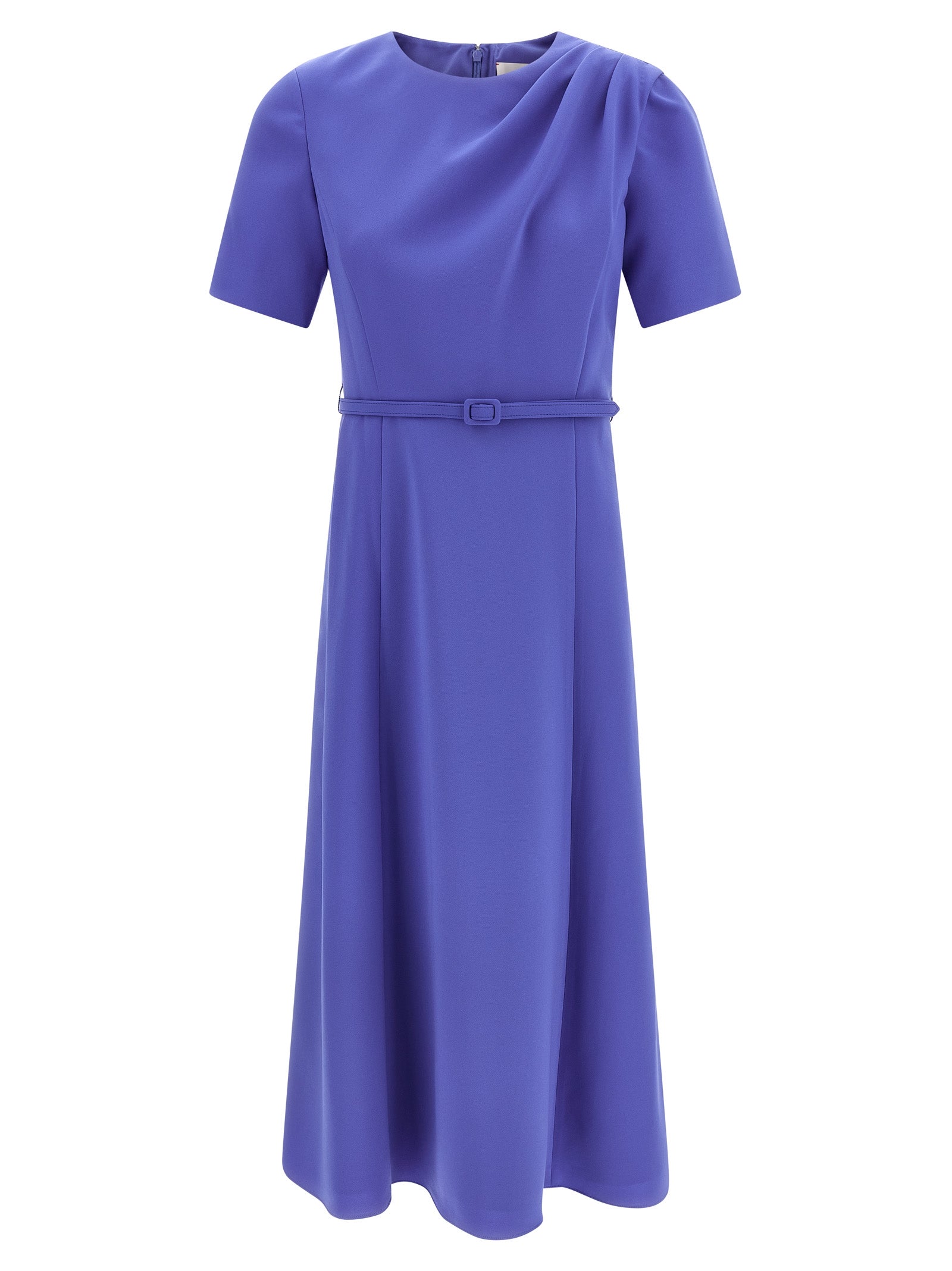 Blue Polyester Midi Dress