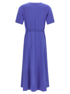 Blue Polyester Midi Dress