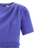 Blue Polyester Midi Dress