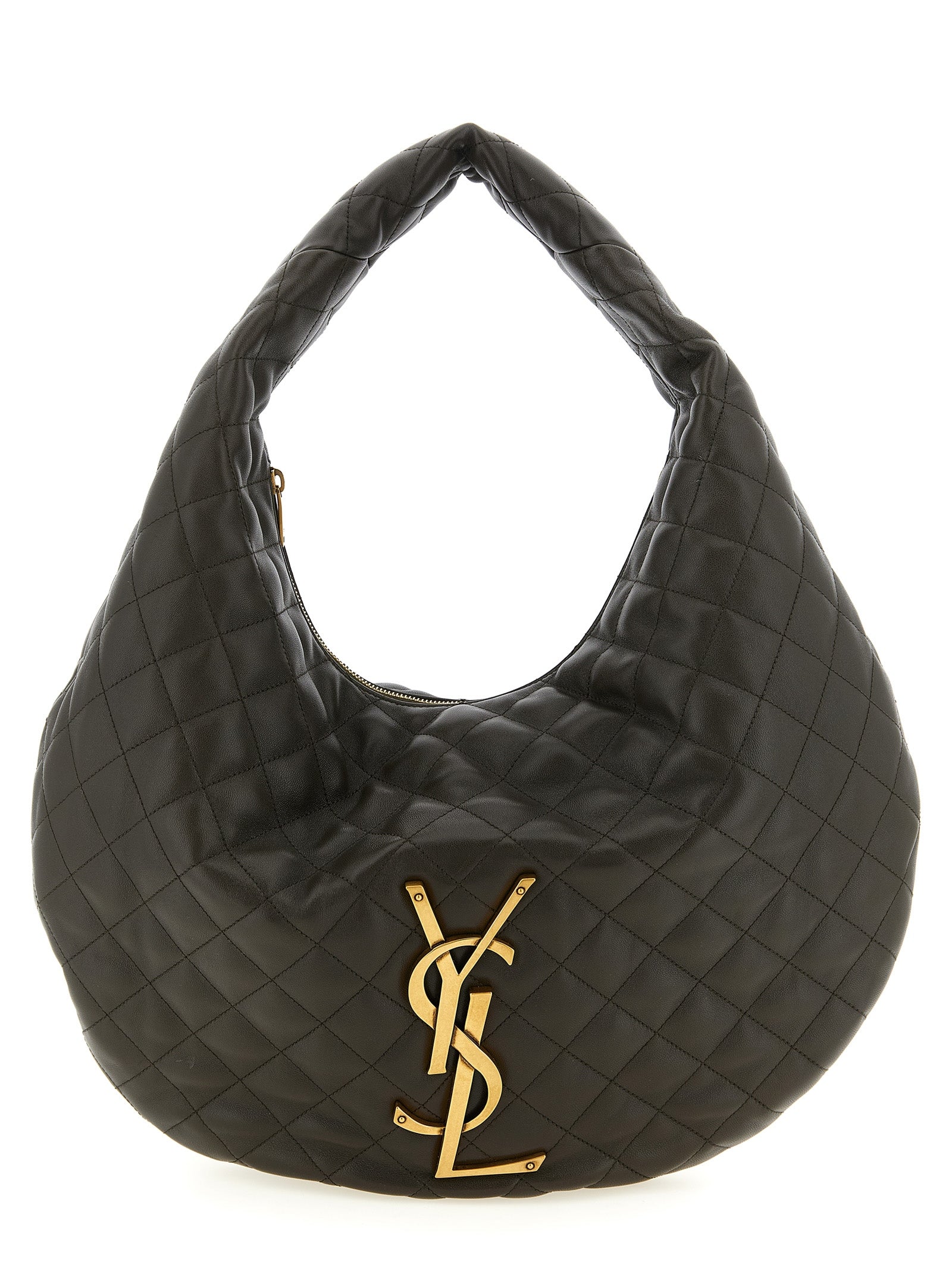Brown Lamb Leather Hobo Icare Shoulder Bag