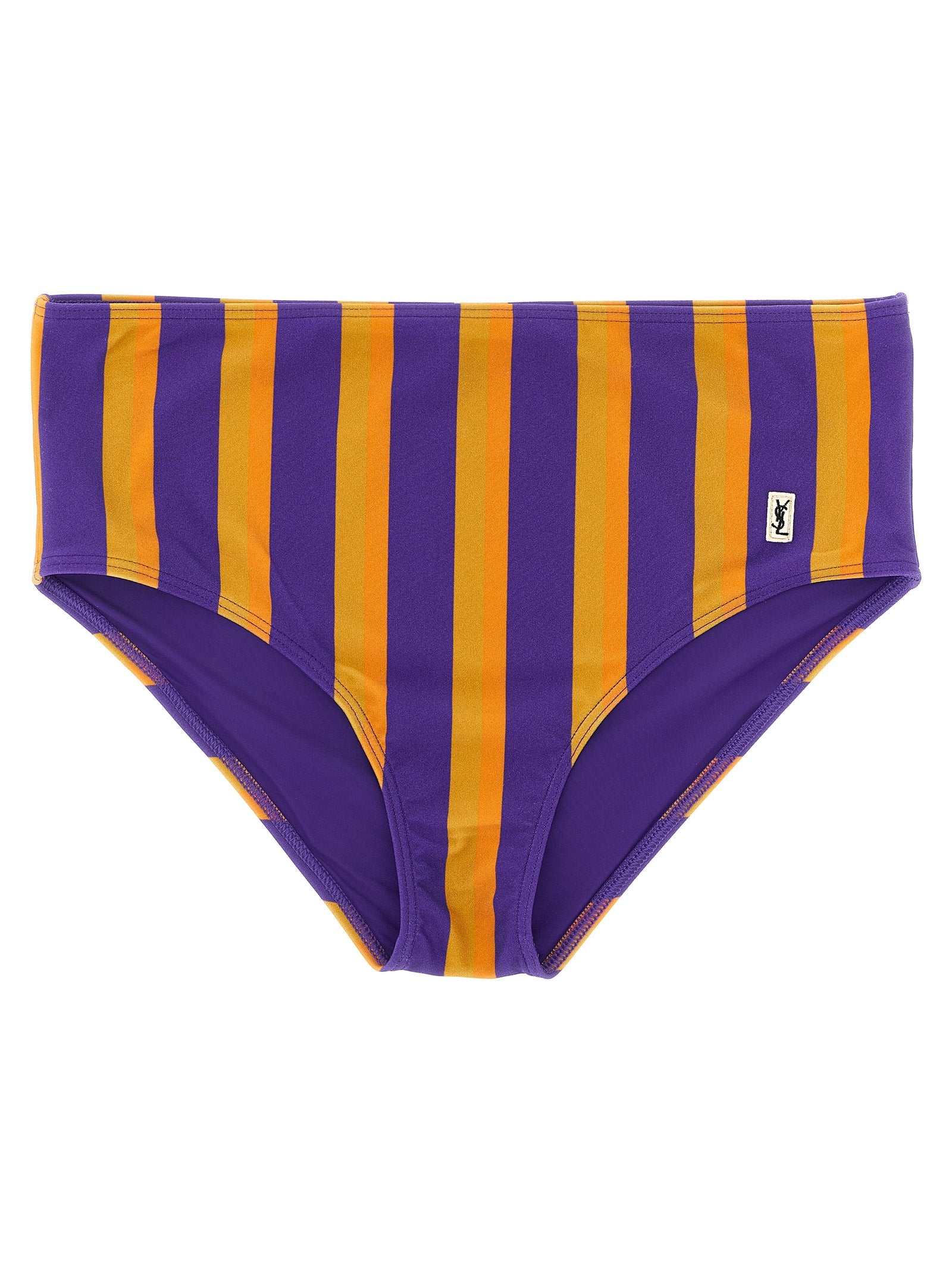 Polyamide Swim Briefs with Vertical Stripes