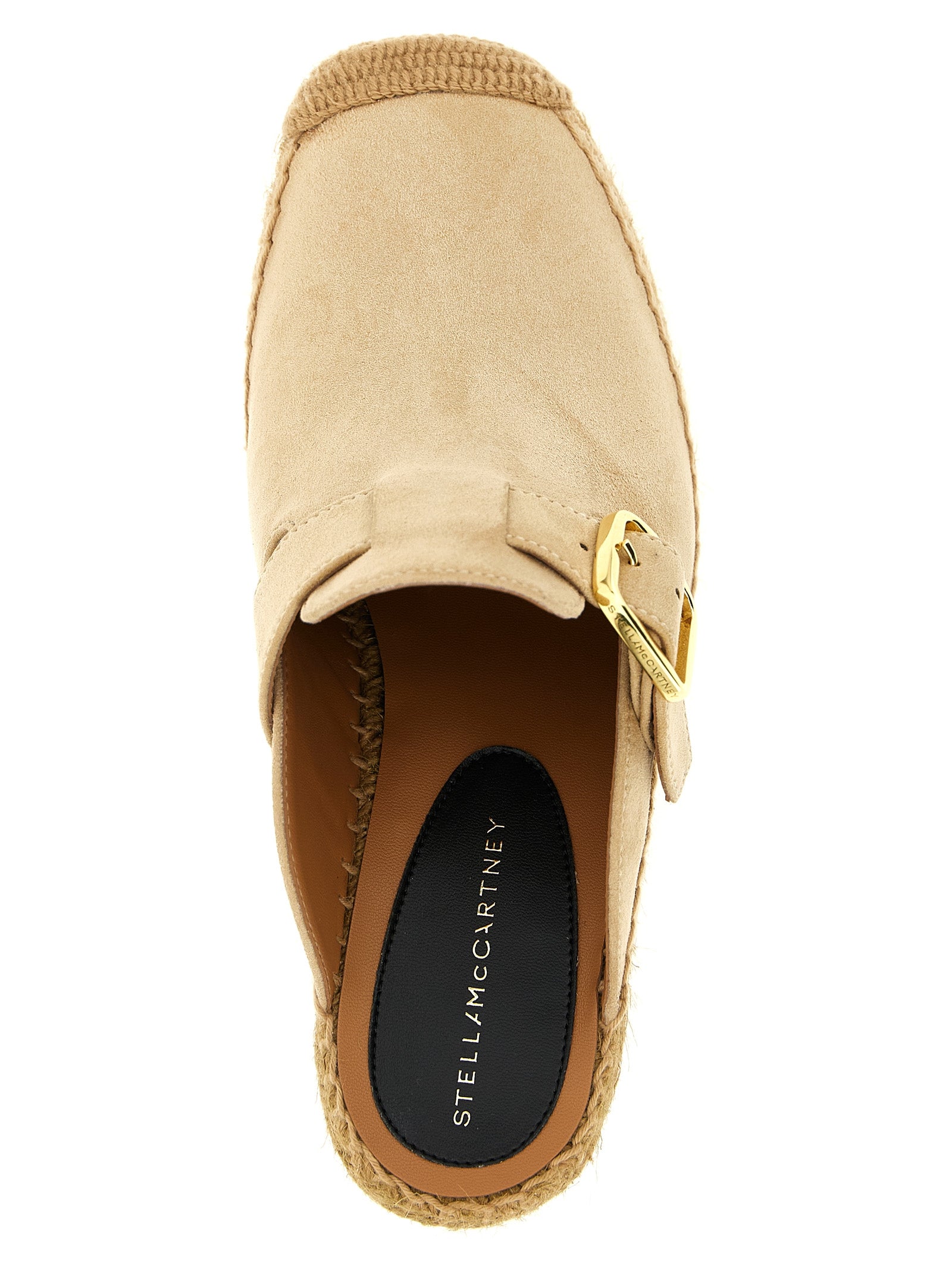 Beige Viscose Wedge Sandals